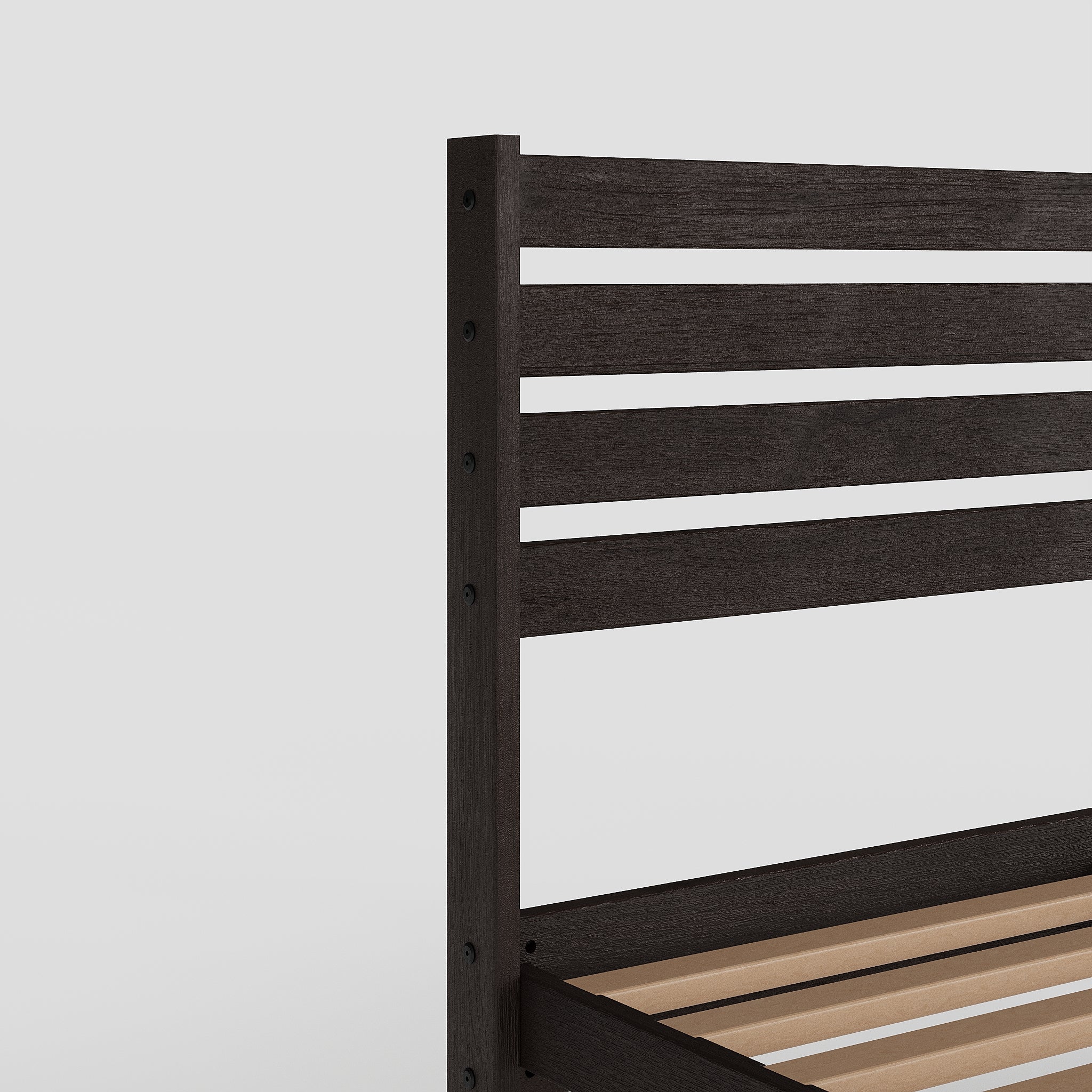 Solid Oak Bed + Headboard + Cushion